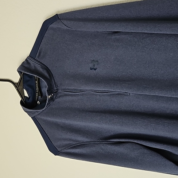Under Armour Men's Coldgear 1/4 Zip Pullover Long Sleeve Sweater Navy Blue L - Picture 2 of 9